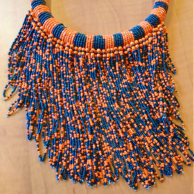 Orange is the new blue necklace
