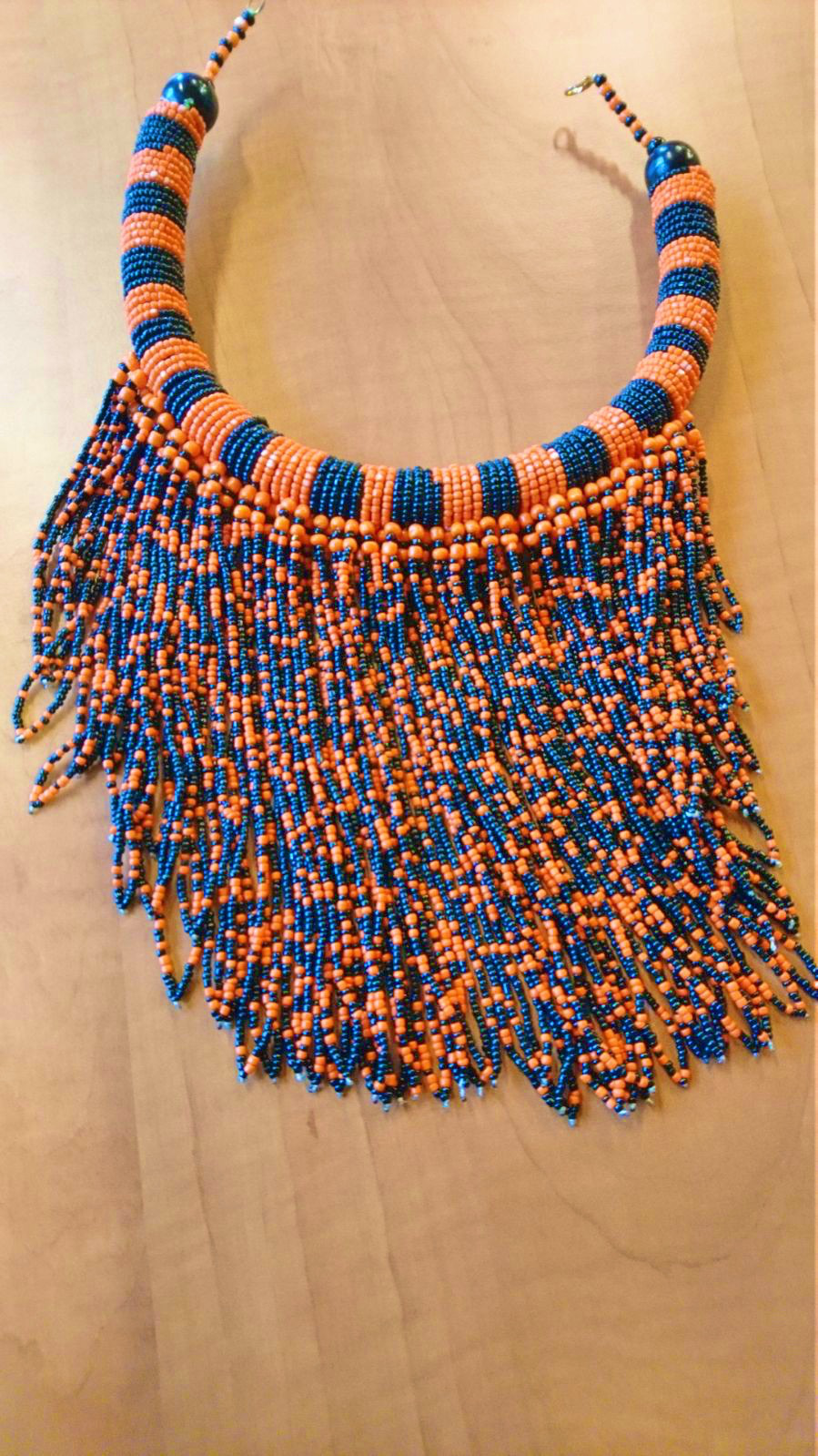 Orange is the new blue necklace