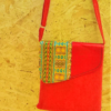 Orange Handmad recycled shoulder bag