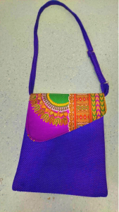 Blue recycled shoulder bag