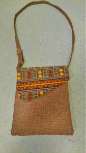 Brown recycled shoulder bag