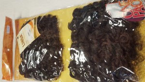 LINDA curly sew in SHORT weave synthetic hair BROWN